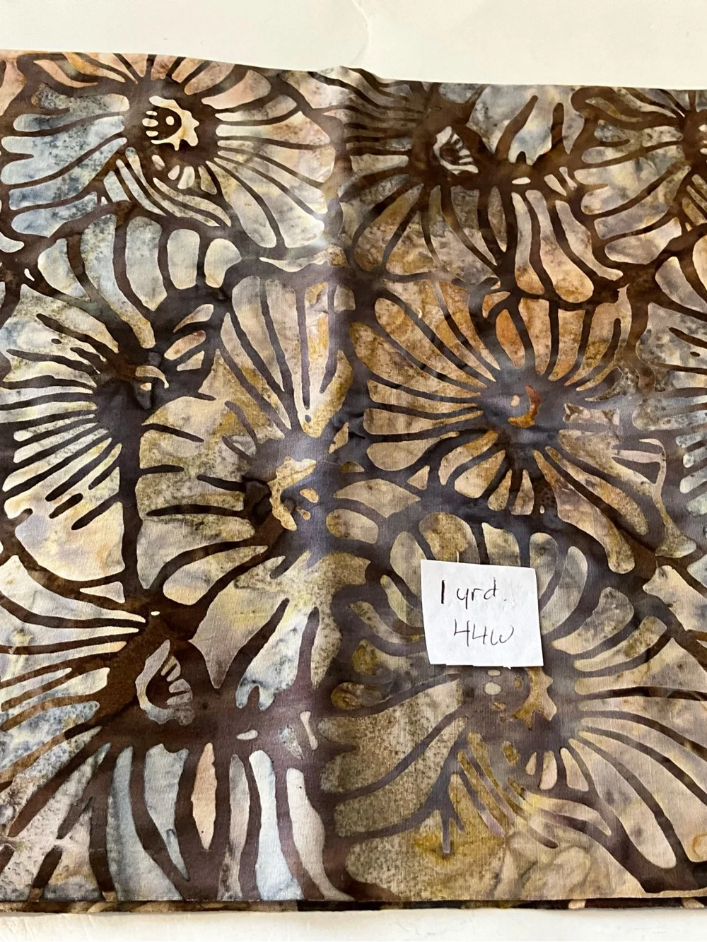 Quilt Sewing Floral Batik Fabric Multicolor 1 Yard 44